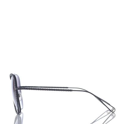 Chanel Crystal Aviator Sunglasses 71108 Black 3 of 7