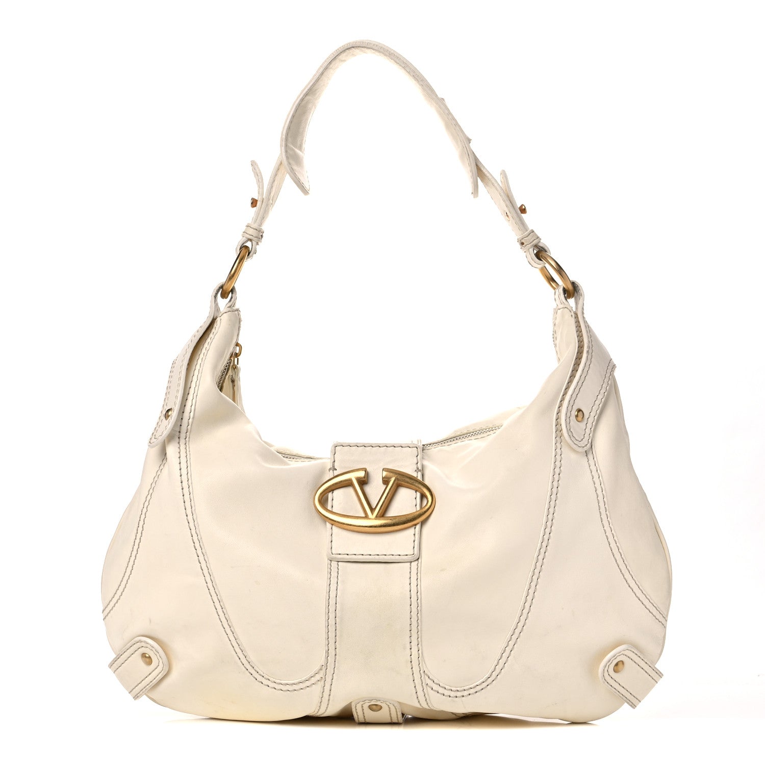 Valentino Garavani Lambskin Catch Hobo White 1 of 26