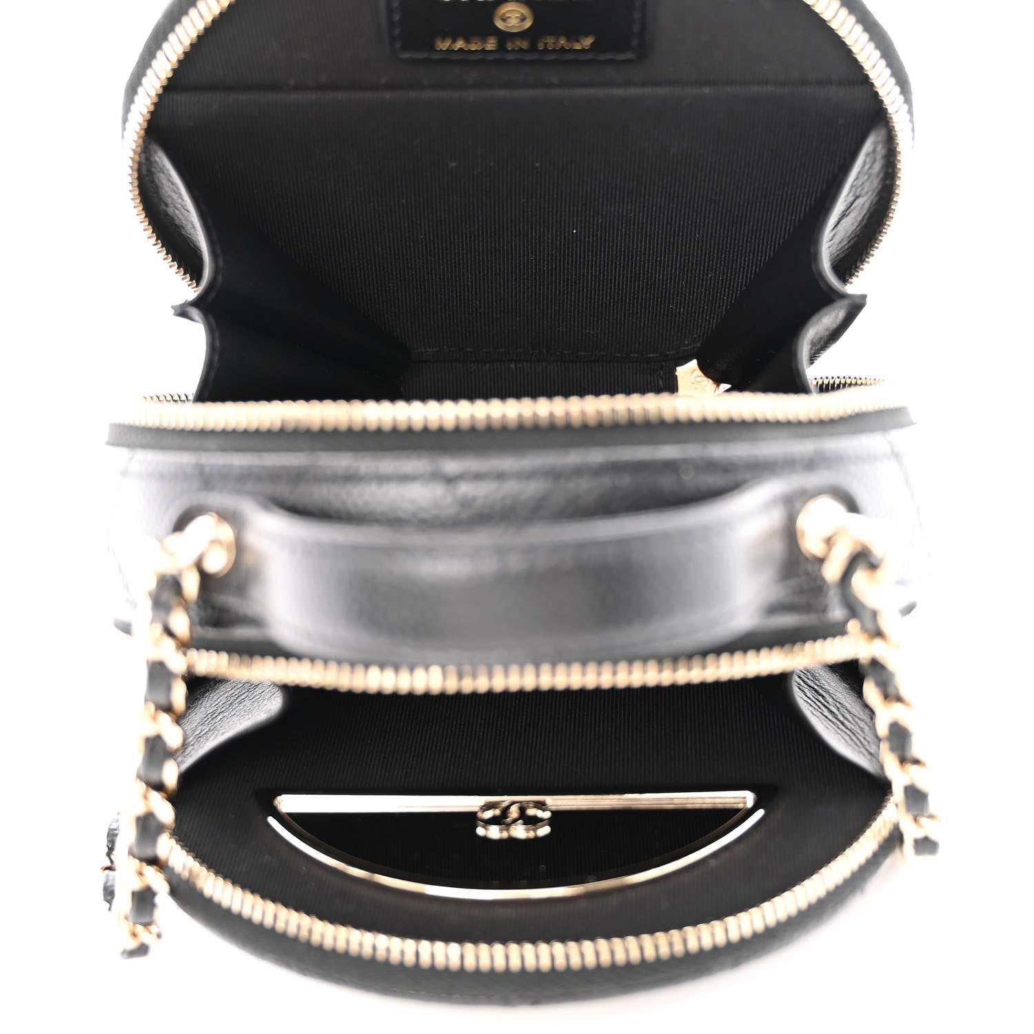Chanel Caviar Quilted Round Handle With Care Vanity With Chain Black 5 of 12