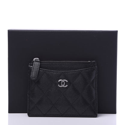 Chanel Iridescent Caviar Quilted CC Zip Card Holder Black 9 of 9