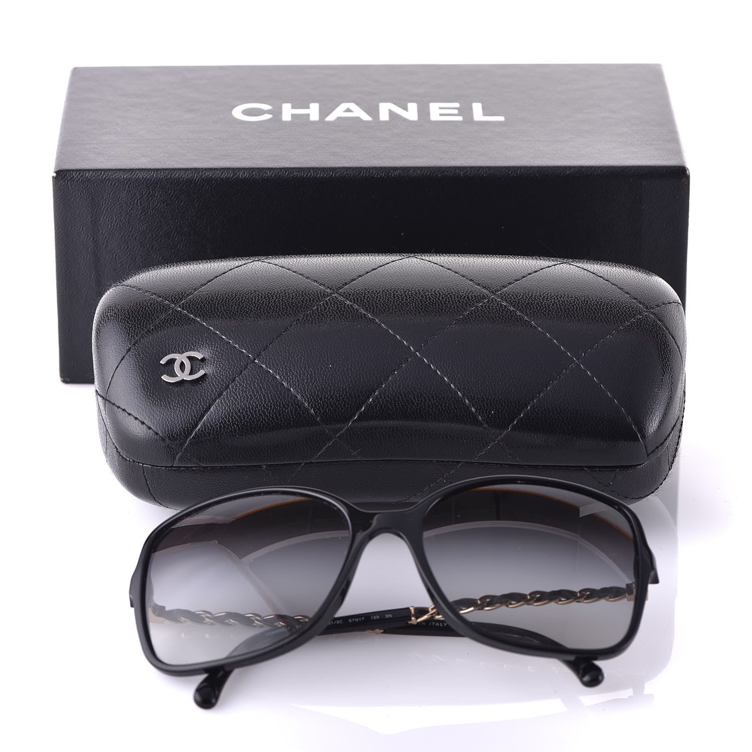 Chanel Lambskin Square Chain Sunglasses 5210-Q Black 8 of 8