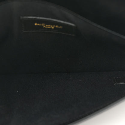 Saint Laurent Smooth Shiny Calfskin Monogram Uptown Pouch Black 9 of 9