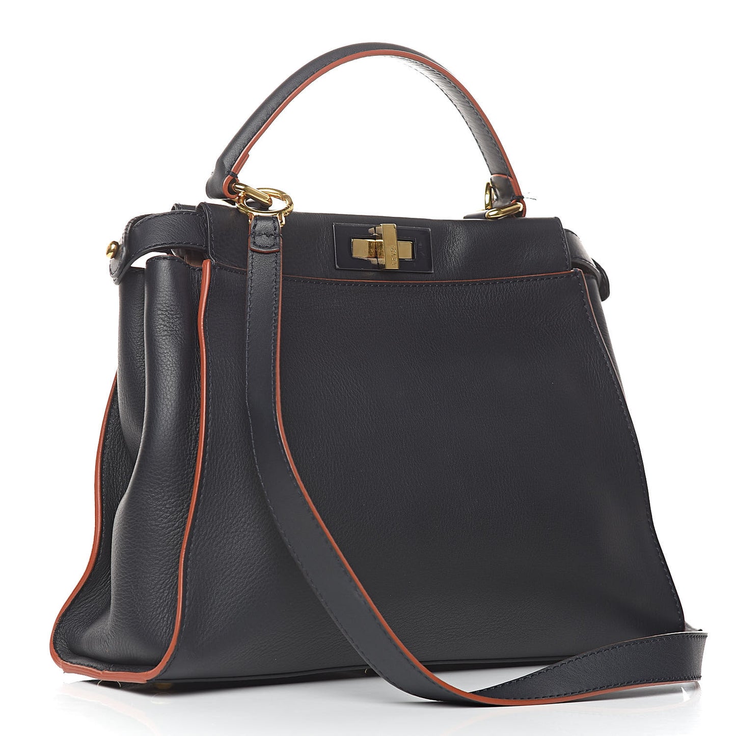 Vitello Seta Burro Medium Peekaboo Iconic Satchel Blue Notte Plaster