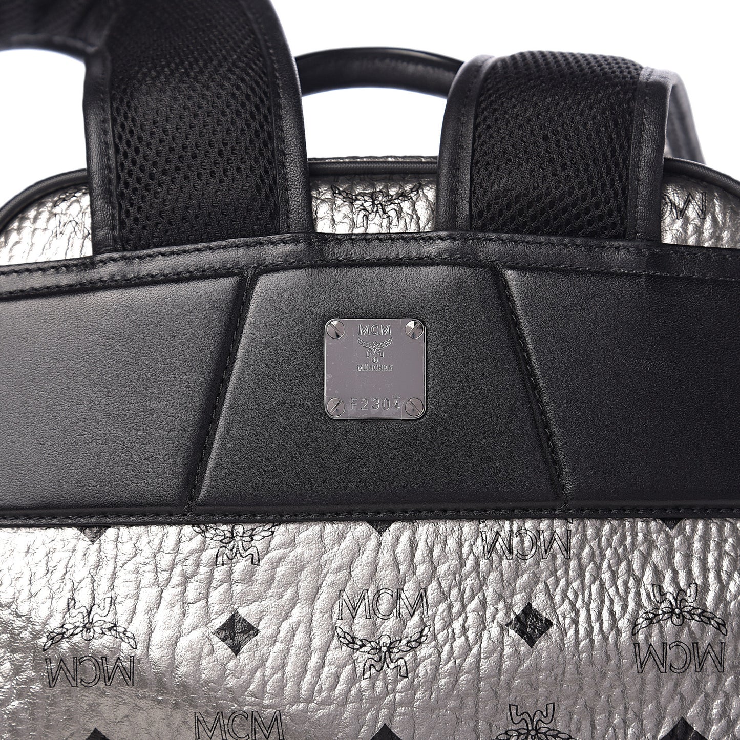 Metallic Visetos Medium Duke Backpack Silver