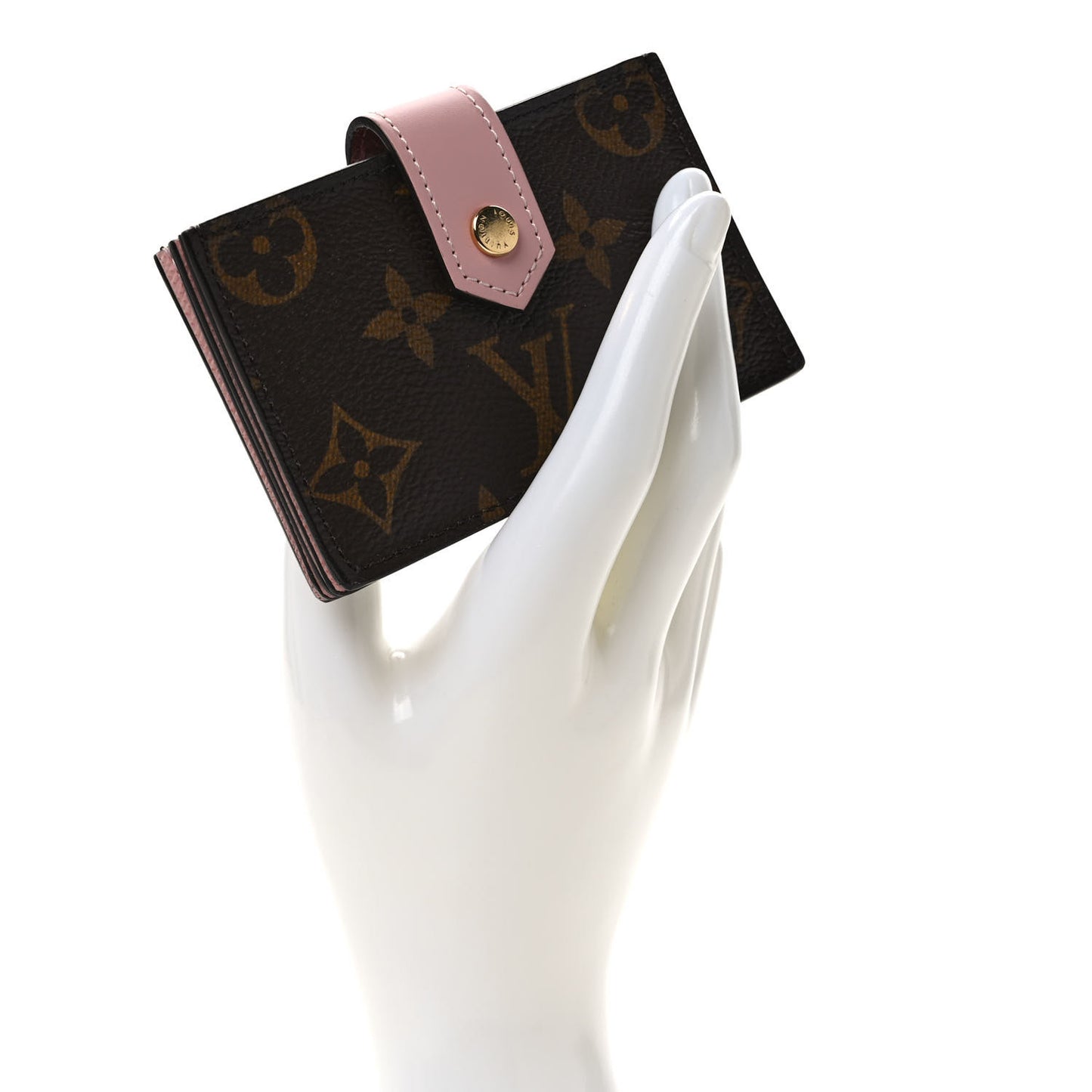Monogram Gusset Card Holder Rose Ballerine
