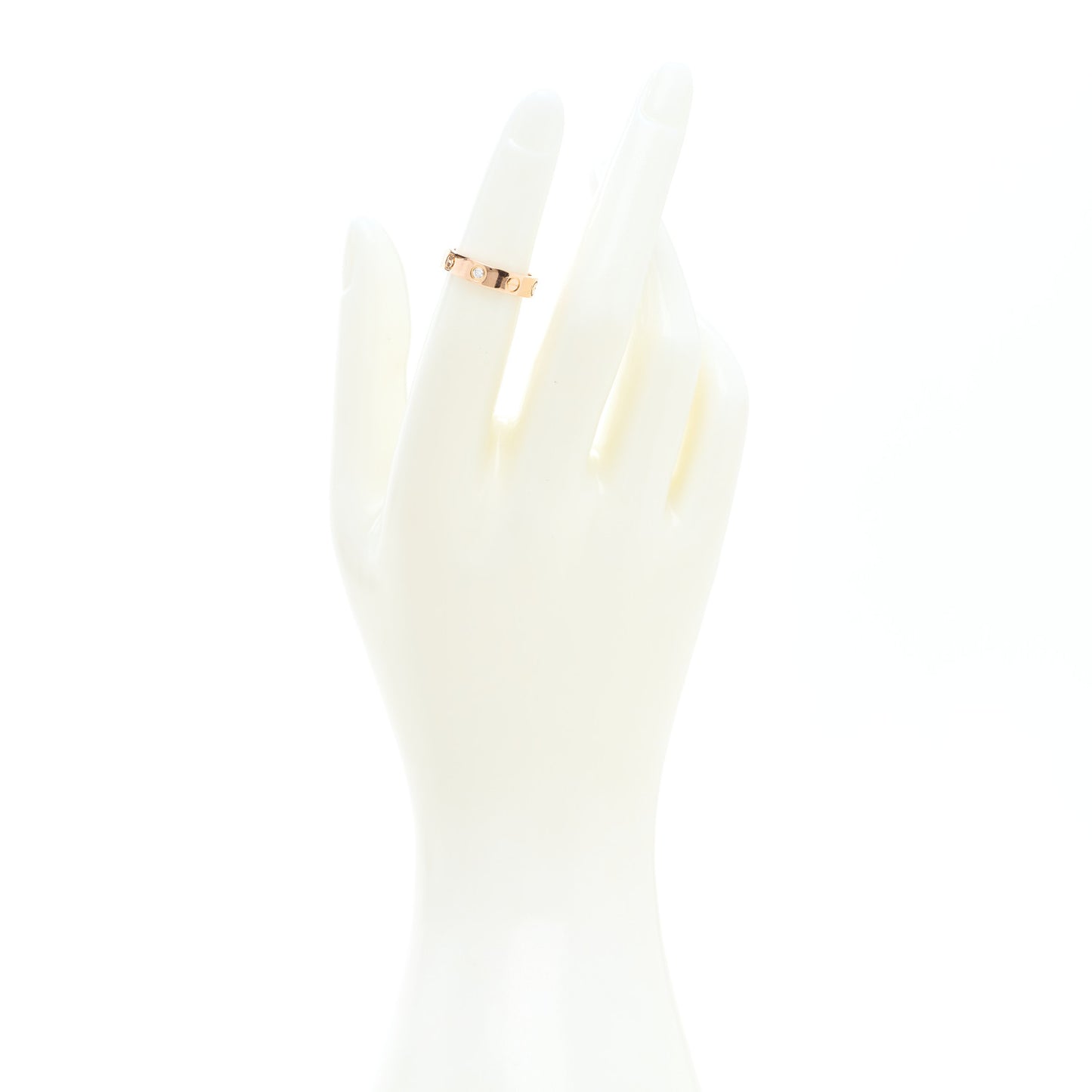 18K Pink Gold Diamond 4mm LOVE Wedding Band Ring 47 4