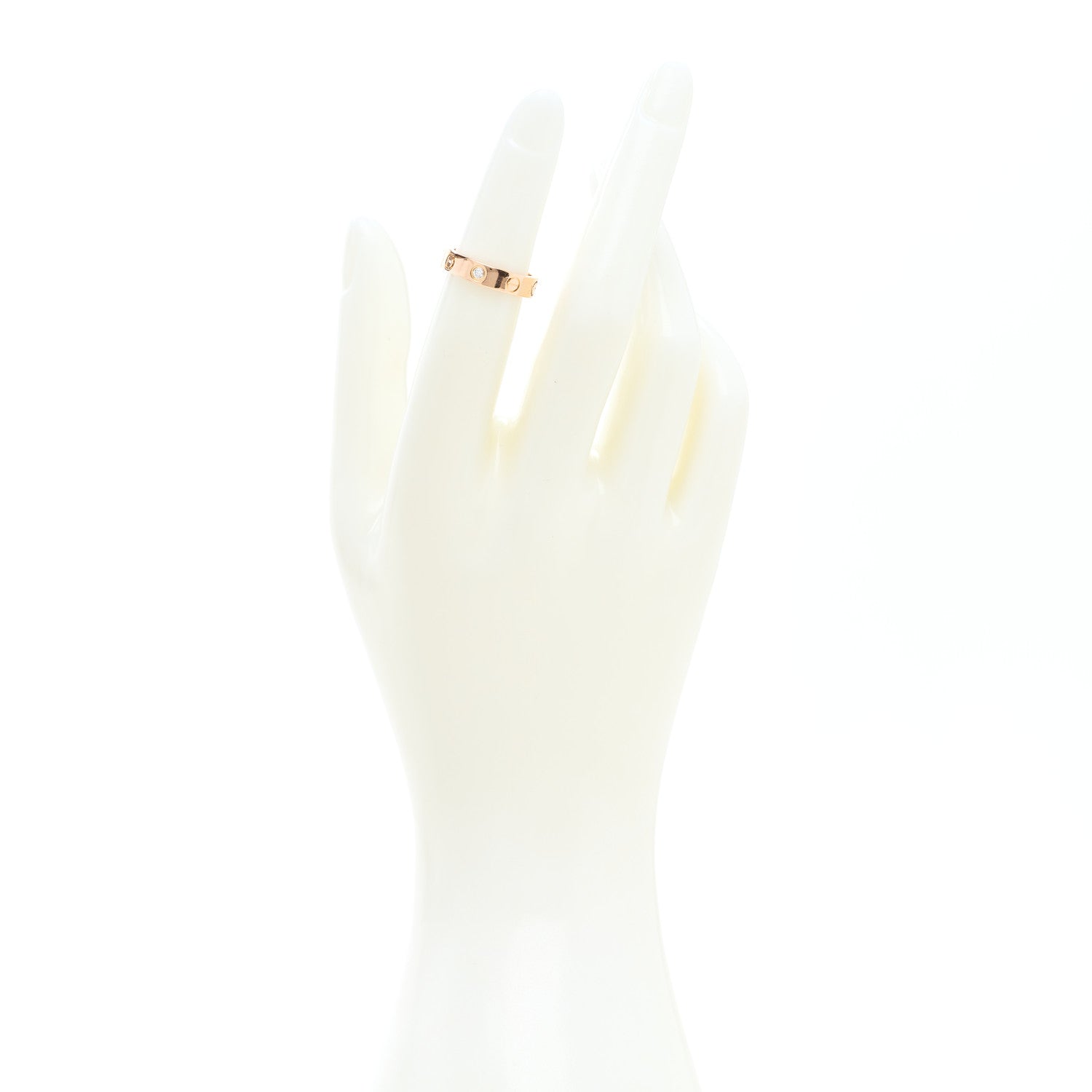Cartier 18K Pink Gold Diamond 4mm LOVE Wedding Band Ring 47 4 2 of 4