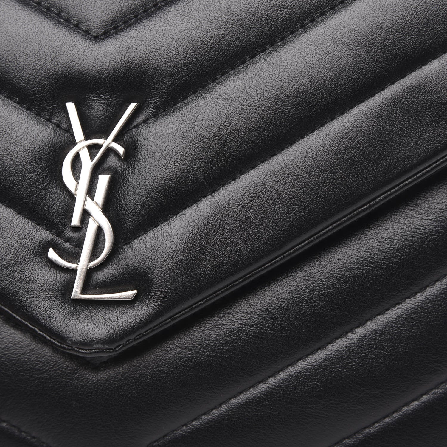 Saint Laurent Calfskin Y Quilted Monogram Loulou Flap Bag Black 10 of 12
