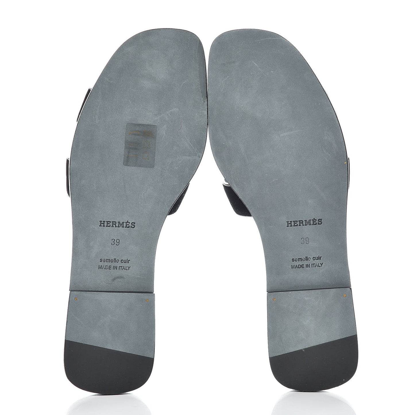 Velvet Nappa Oran Sandals 39 Black Argent Vieilli