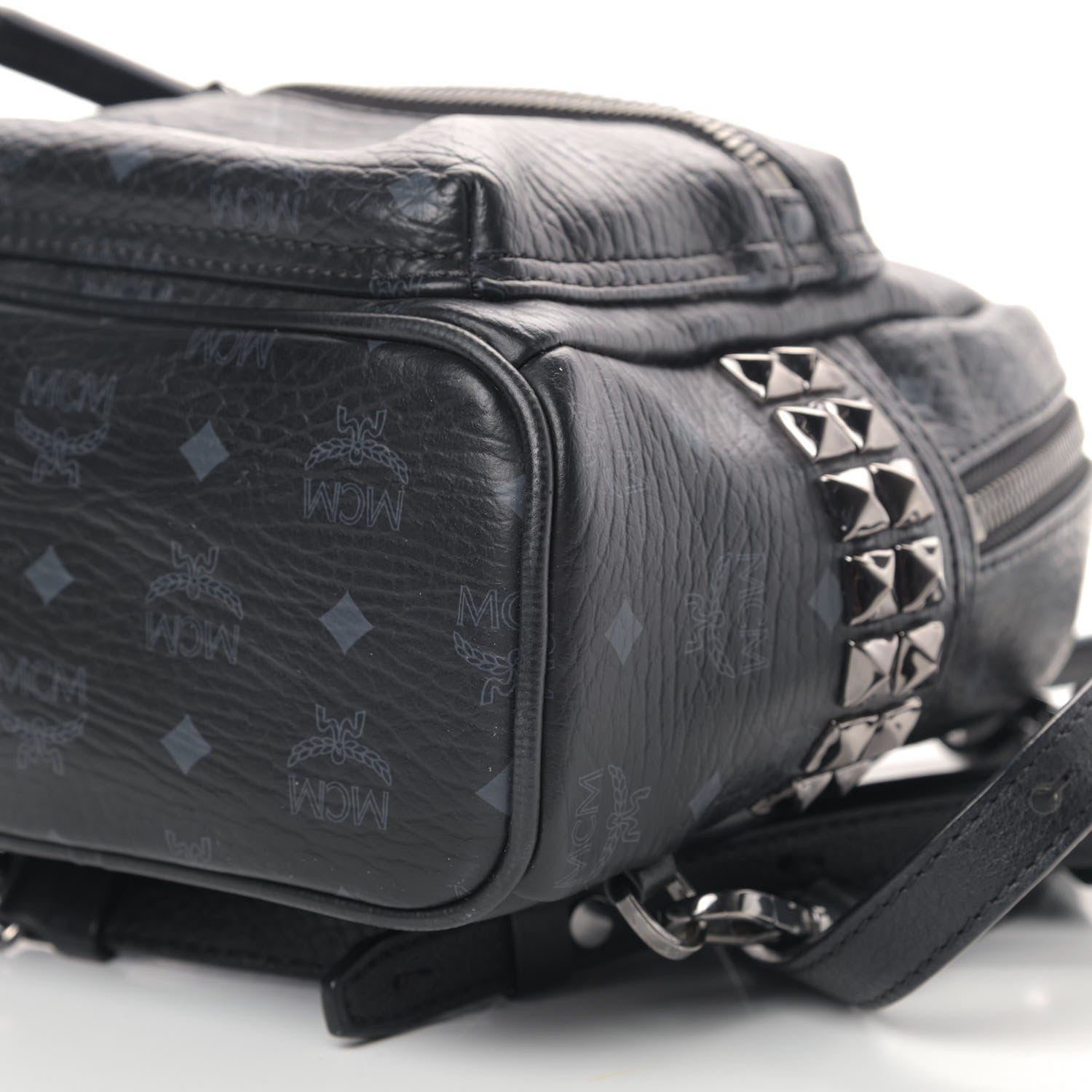 MCM Visetos Side Stud X-Mini Stark Bebe Boo Backpack Black 6 of 8
