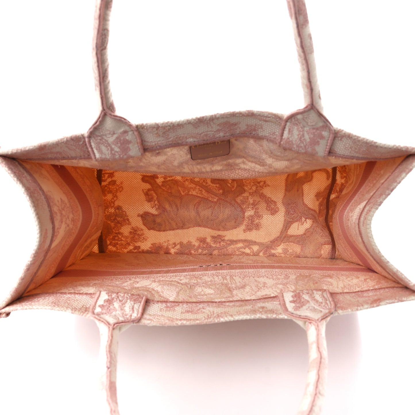 Canvas Embroidered Medium Dioriviera Toile De Jouy Book Tote Rose