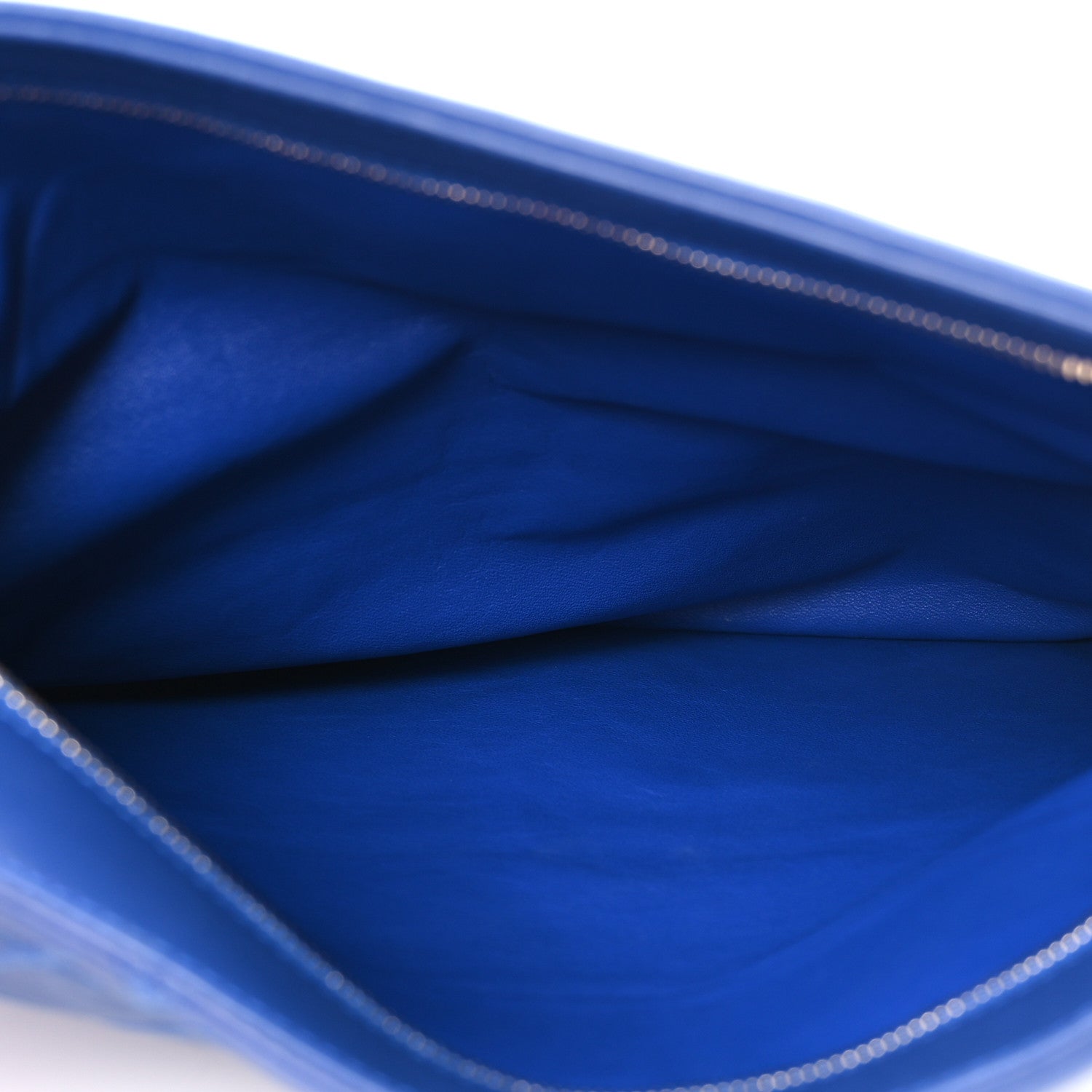 Chanel Calfskin Stitched Thin City Clutch Blue 7 of 16
