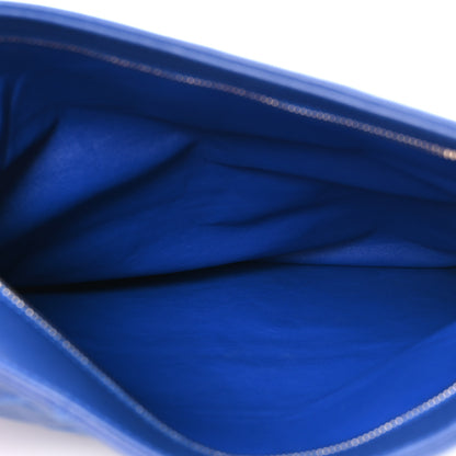 Chanel Calfskin Stitched Thin City Clutch Blue 7 of 16