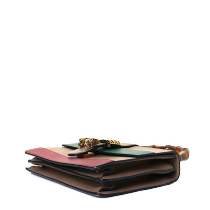 Gucci Calfskin Bamboo Web Medium Dionysus Top Handle Bag Camelia Bright Evergreen Hibiscus Red 5 of 8