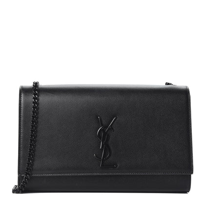 Saint Laurent Grain De Poudre Medium Classic Monogram Kate Satchel Black 1 of 9