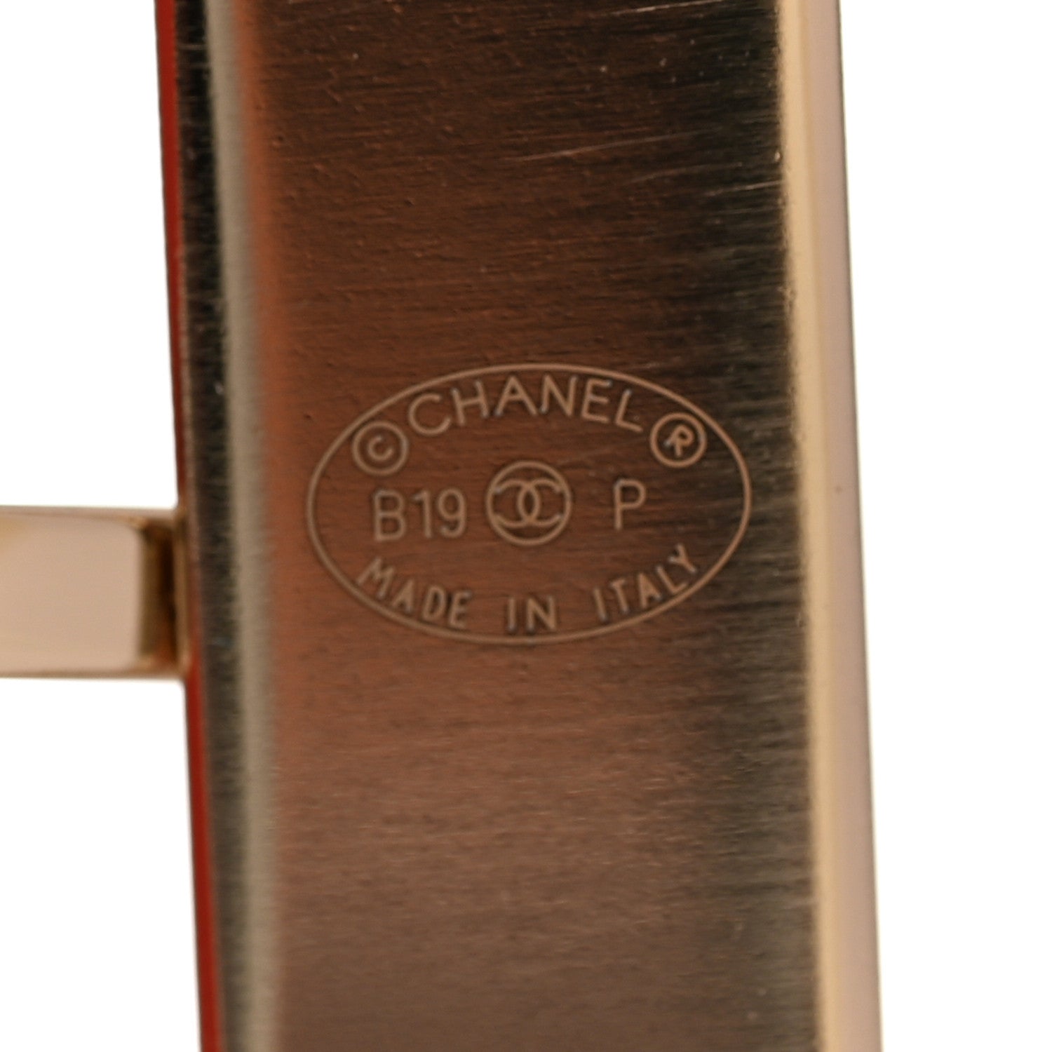 Chanel Calfskin Logo Buckle Bracelet Red 4 of 4
