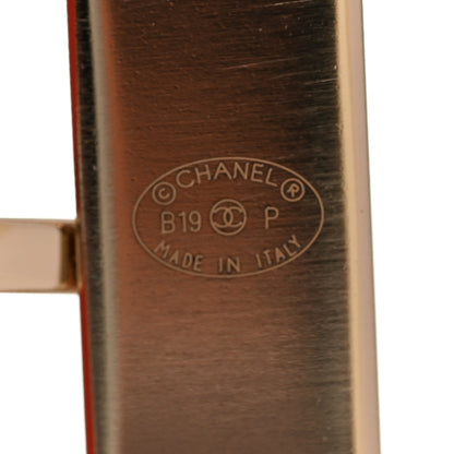 Chanel Calfskin Logo Buckle Bracelet Red 4 of 4
