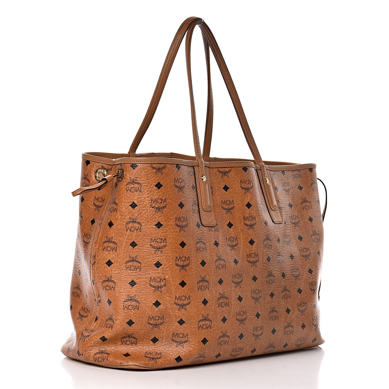 MCM Visetos Large Liz Reversible Shopper Tote Cognac 6 of 22