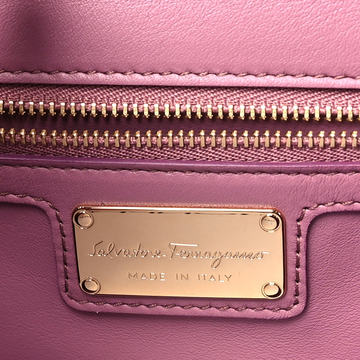 Pebble Calfskin Ginny Vara Bow Shoulder Bag Mauve