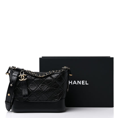 Chanel Aged Calfskin Quilted Small Gabrielle Hobo Black 11 of 11