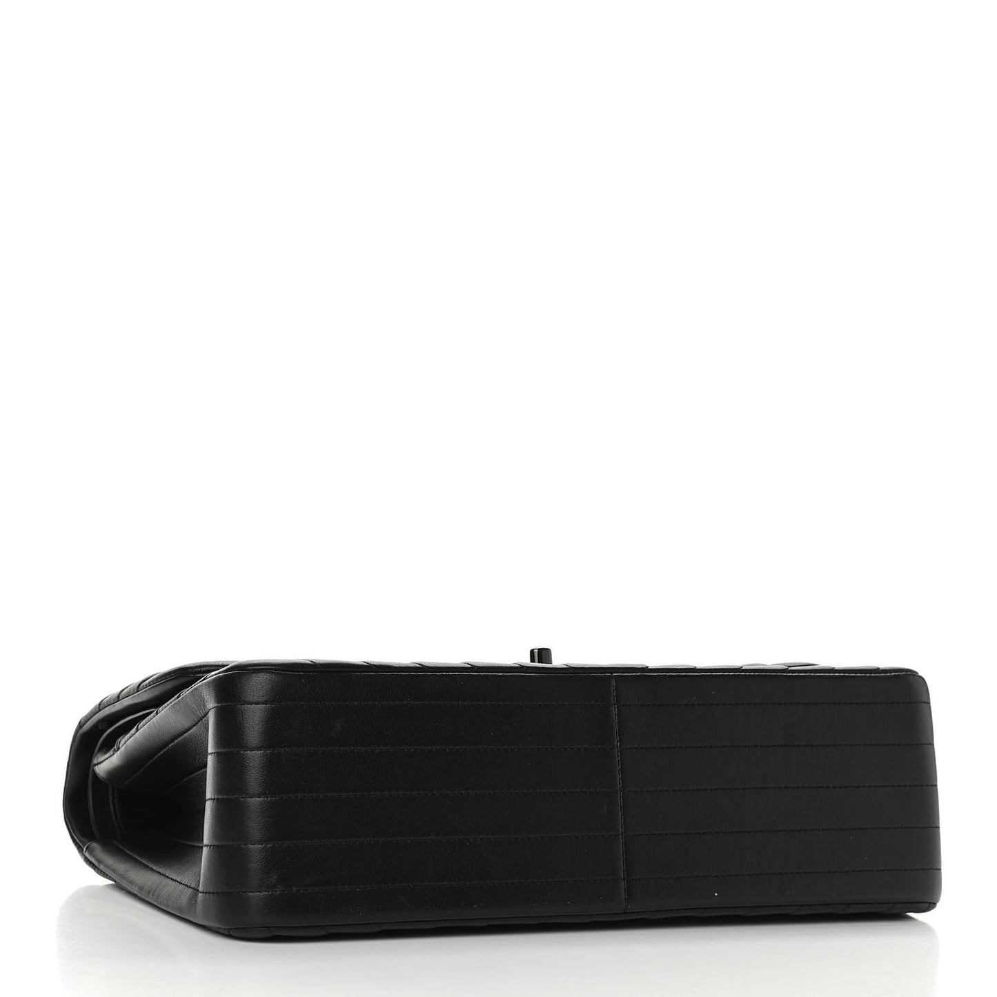 Lambskin Chevron Quilted Jumbo Double Flap So Black