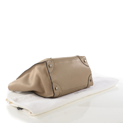 Celine Drummed Calfskin Mini Luggage Dune 4 of 12