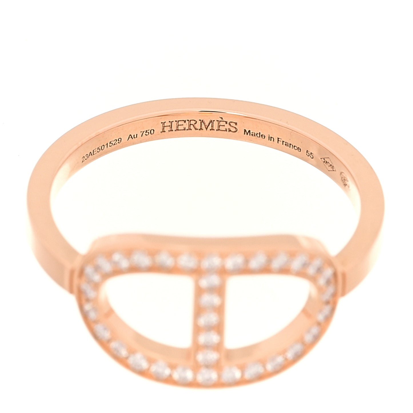 18K Rose Gold Diamond MM Chaine d'Ancre Contour Ring 55 7.25
