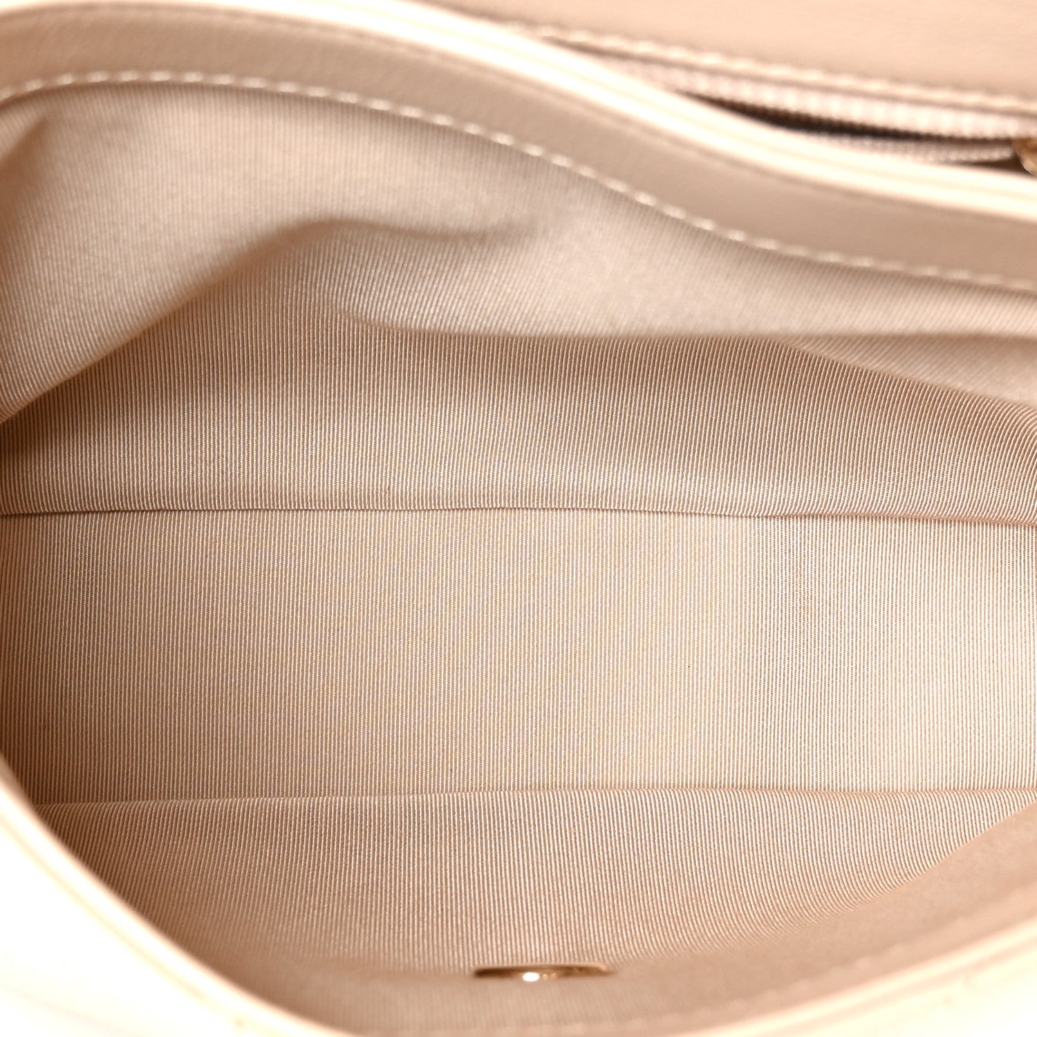 Chanel Grained Calfskin Stitched Small Chevron Chic Top Handle Flap Beige 5 of 11