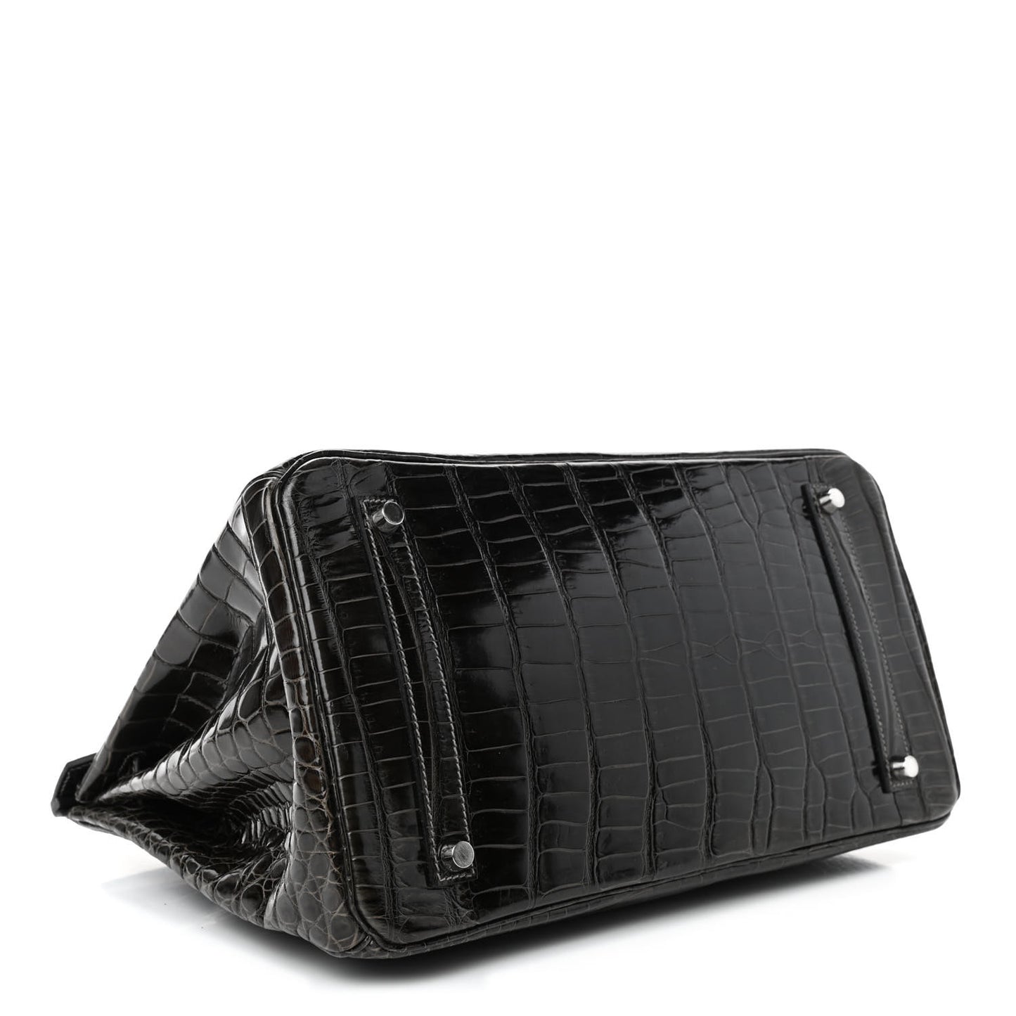Shiny Porosus Crocodile Birkin 35 Graphite