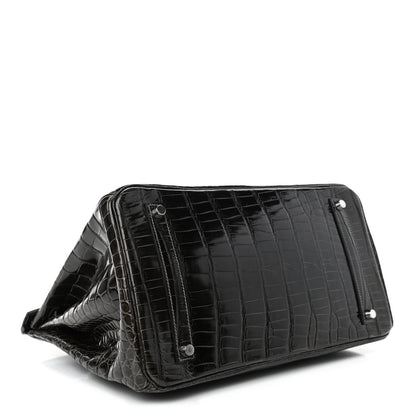 Hermes Shiny Porosus Crocodile Birkin 35 Graphite 3 of 10