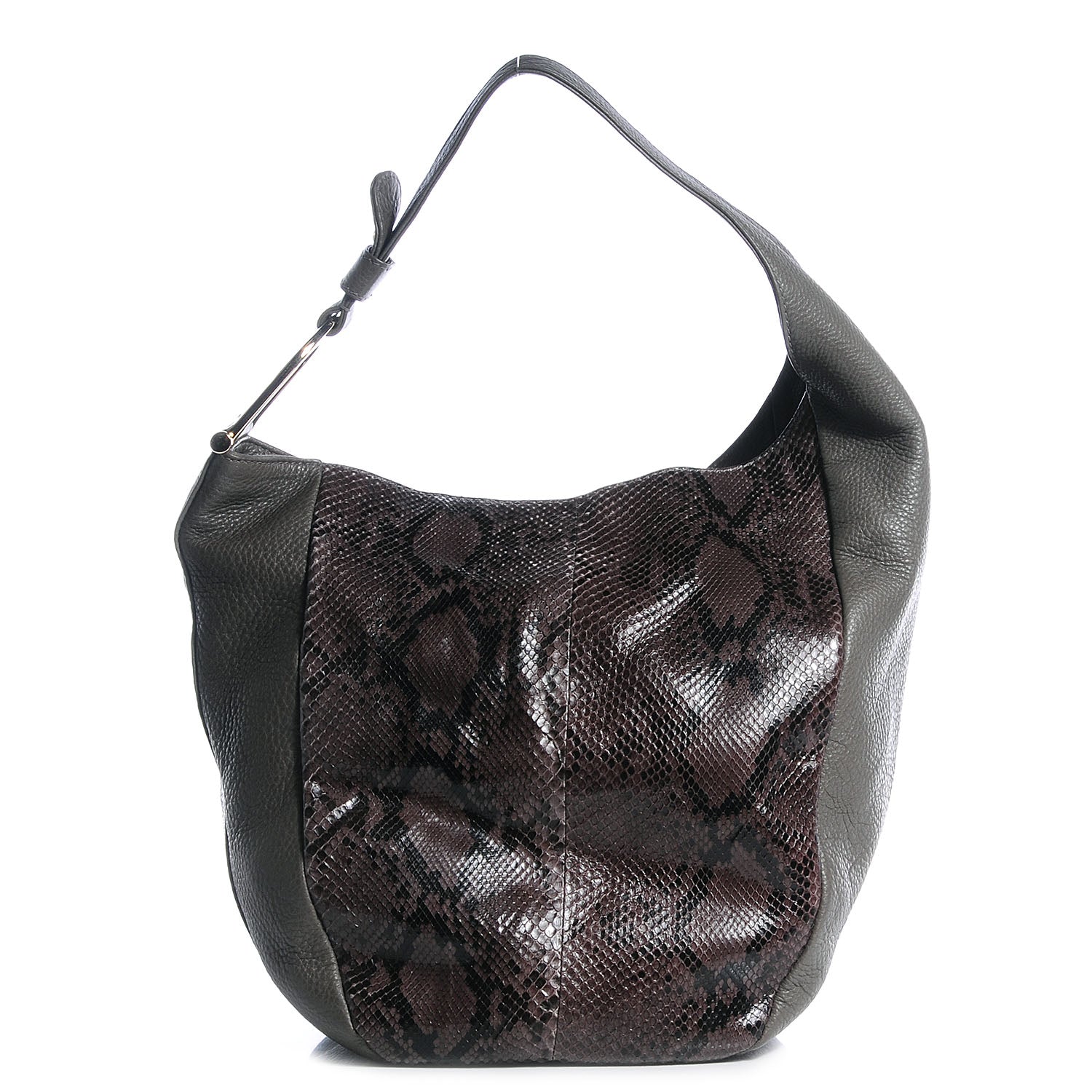 Gucci Python Leather Medium Greenwich Shoulder Bag Grey 1 of 7
