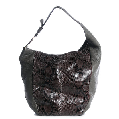 Gucci Python Leather Medium Greenwich Shoulder Bag Grey 1 of 7