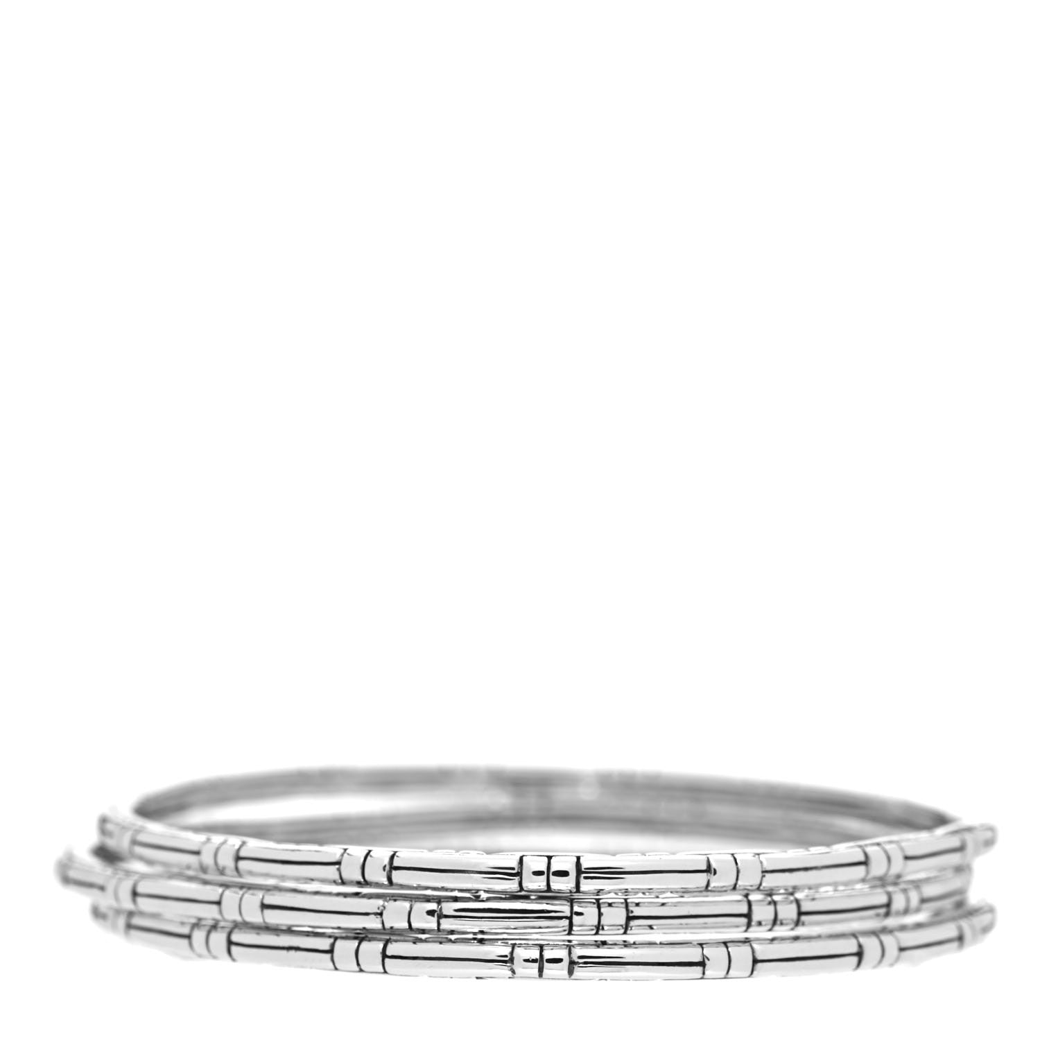 John Hardy Sterling Silver Kali Slim Bangle Bracelet Set of 3 3 of 5