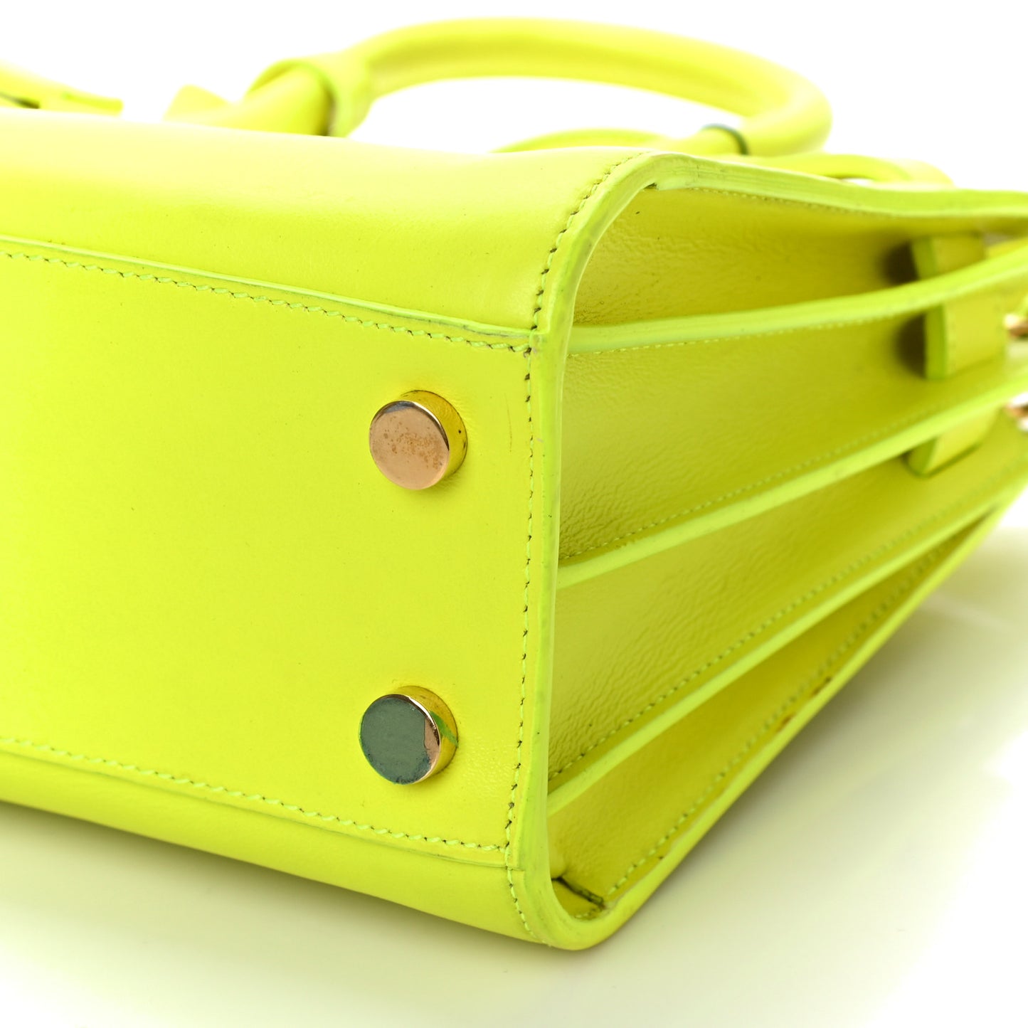 Calfskin Nano Sac De Jour Neon Yellow