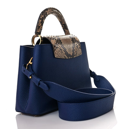 Louis Vuitton Taurillon Python Capucines BB Blue Naturel 3 of 9