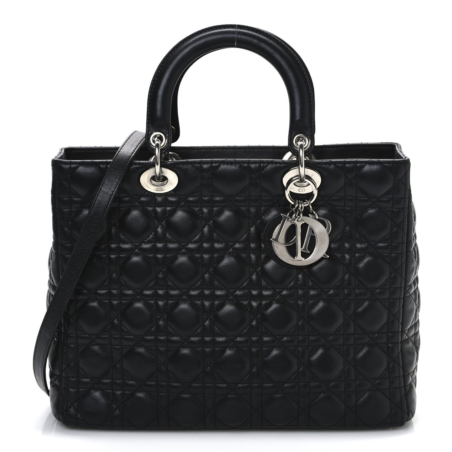 Lambskin Cannage Large Lady Dior Black