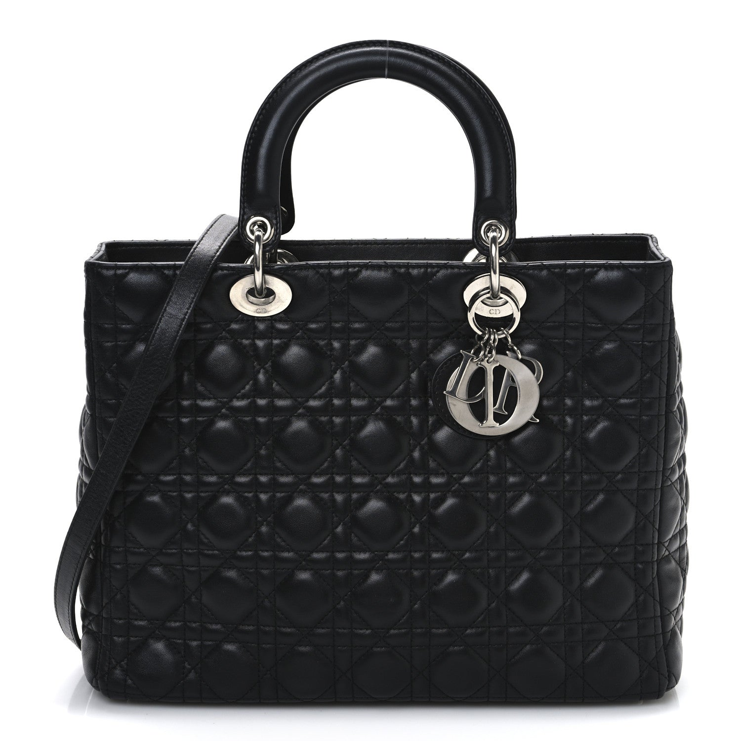 Christian Dior Lambskin Cannage Large Lady Dior Black 1 of 11