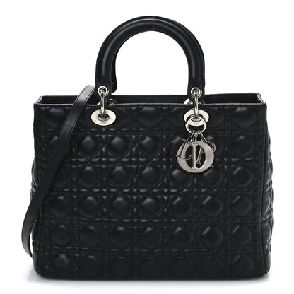 Christian Dior Lambskin Cannage Large Lady Dior Black 1 of 11