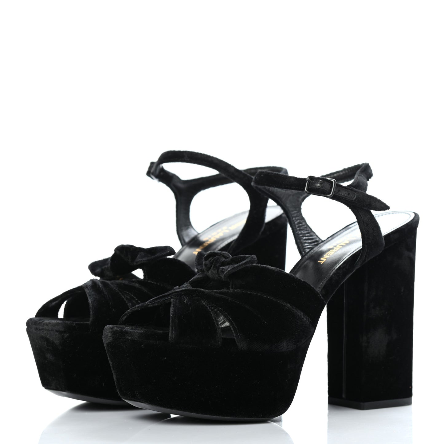 Crushed Velvet Farrah Platform Sandals 36.5 Black