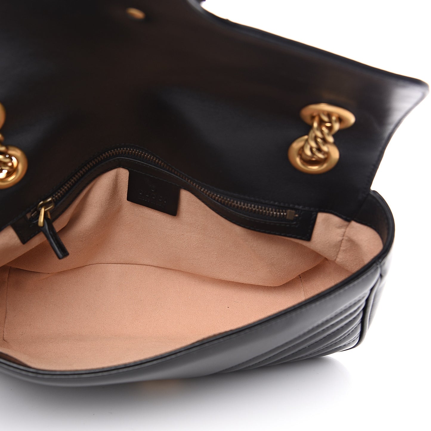 Calfskin Matelasse Small GG Marmont Shoulder Bag Black