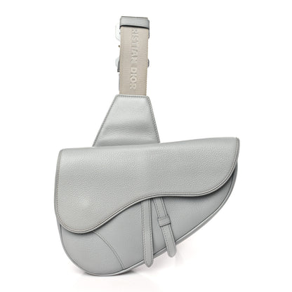 Christian Dior Grained Calfskin Kim Jones Saddle Bag Light Grey 1 of 8