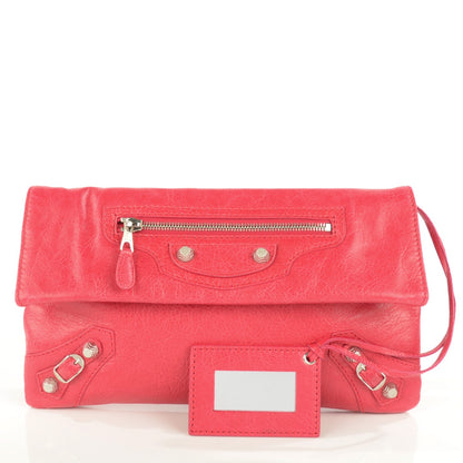 Balenciaga Agneau Giant 12 Silver Hardware Envelope Clutch Rose Thulian 4 of 9