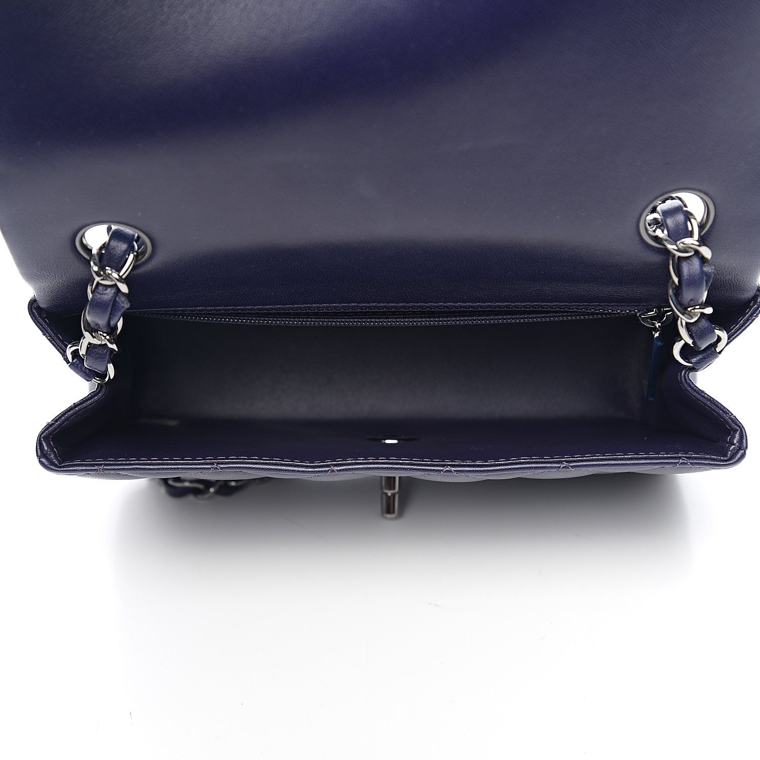 Chanel Lambskin Quilted Mini Rectangular Flap Dark Purple 6 of 9