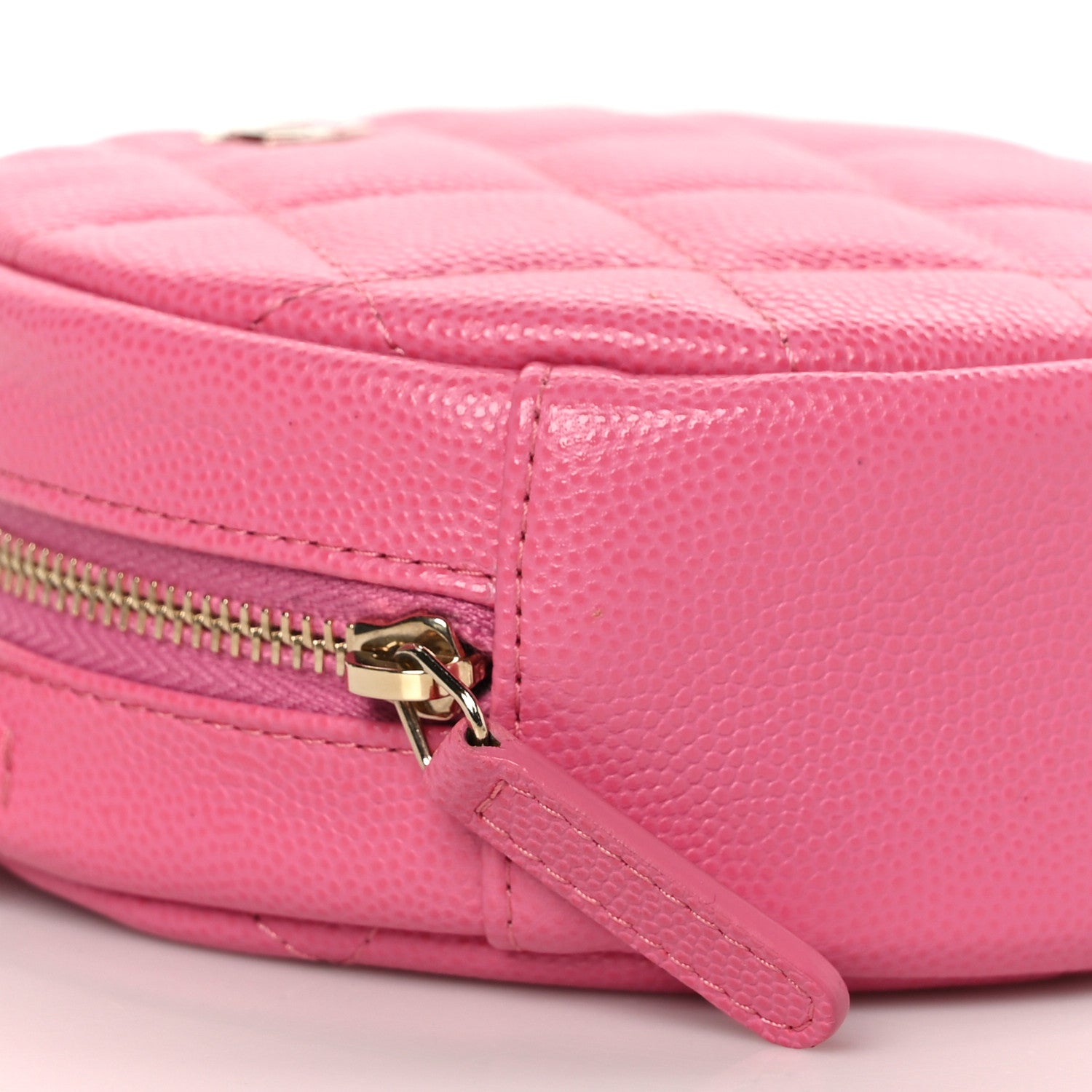 Chanel Caviar Quilted Round Clutch With Chain Pink 8 of 9
