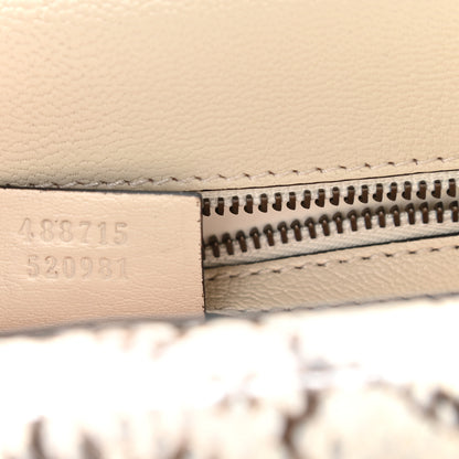 Gucci Calfskin Snakeskin Small Ottilia Top Handle Bag Black White 8 of 10