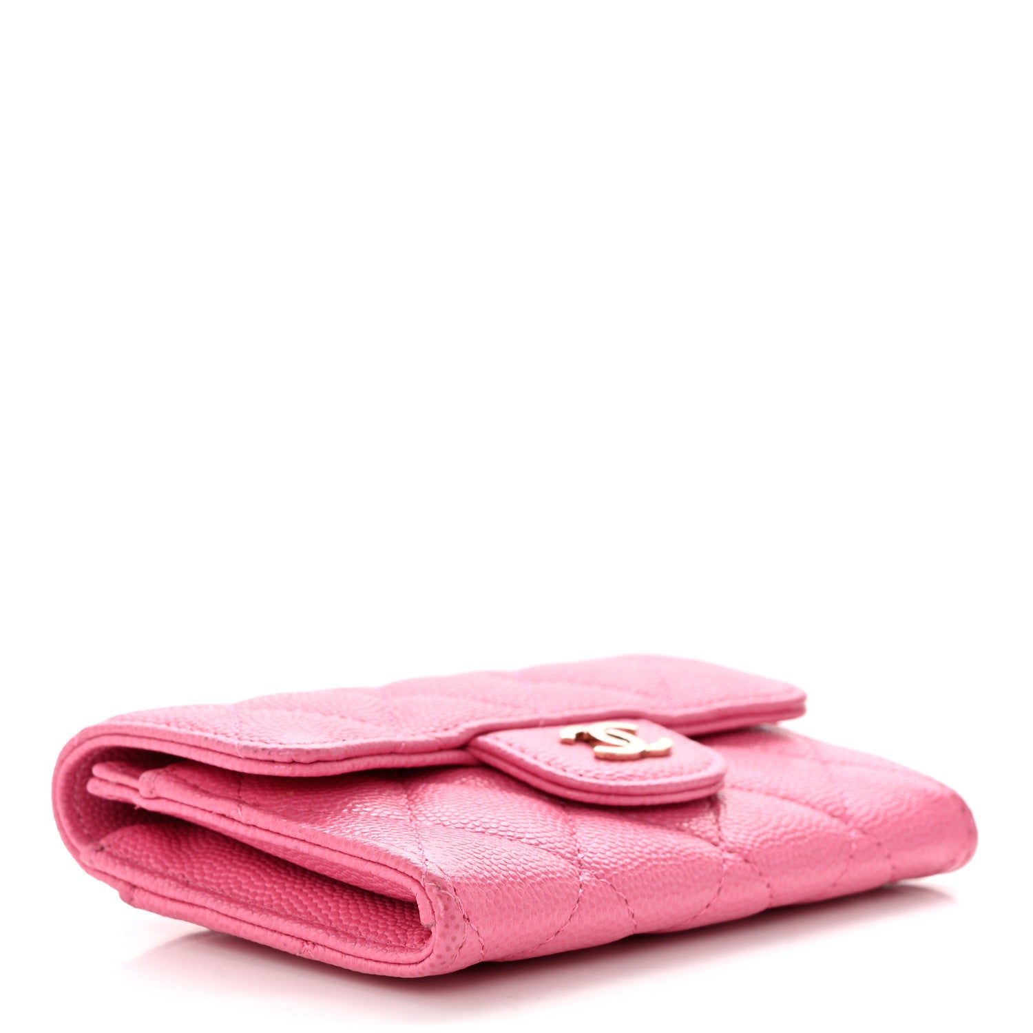 Chanel Caviar Quilted Flap Card Holder Wallet Pink 4 of 8