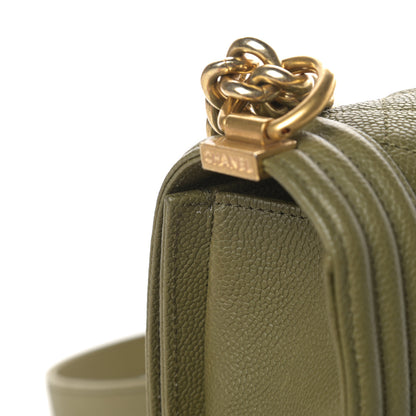 Chanel Caviar Quilted New Medium Boy Flap Khaki 12 of 14