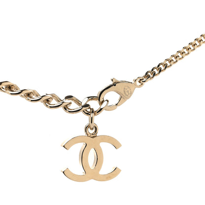 Chanel Crystal Pearl CC Flower Drop Necklace Gold 4 of 5
