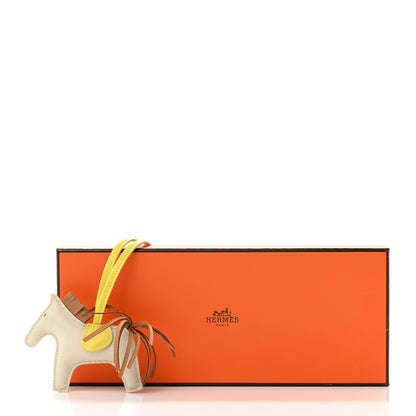 Hermes Milo Lambskin Grigri Rodeo Horse Bag Charm PM Craie Chai Lime 5 of 5