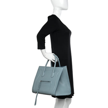 Celine Grained Calfskin Medium Phantom Luggage Antique Blue 2 of 10